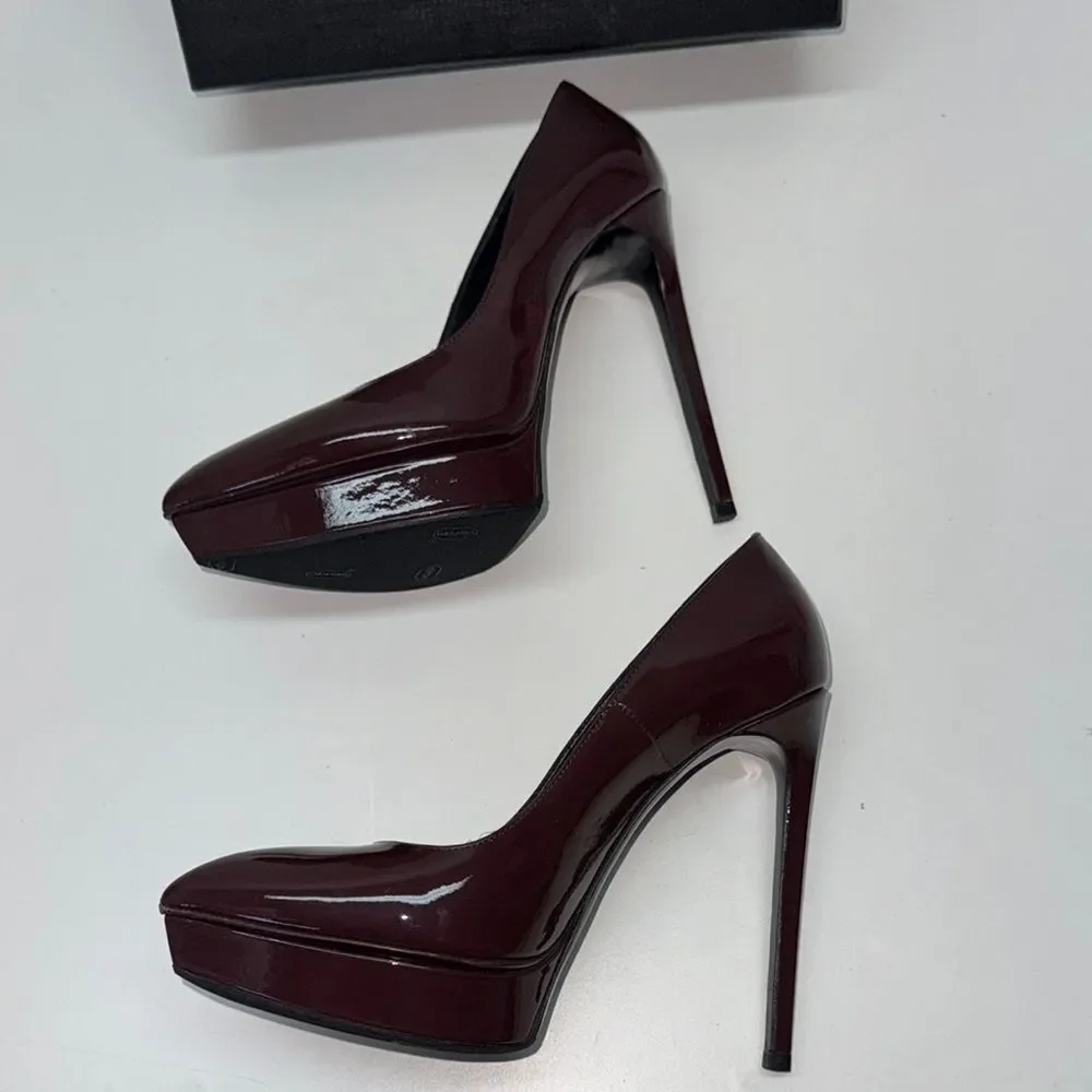🔥Saint Laurent Paris  Blown Heels Elegant Design Sz 8 USA 38eu New in box - Picture 4 of 10